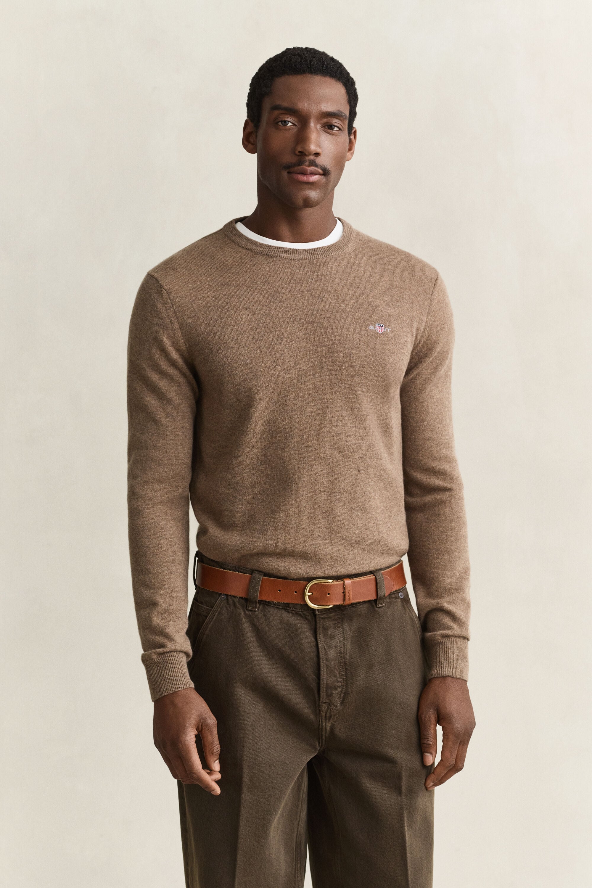 Crewneck sweater i lammeuld