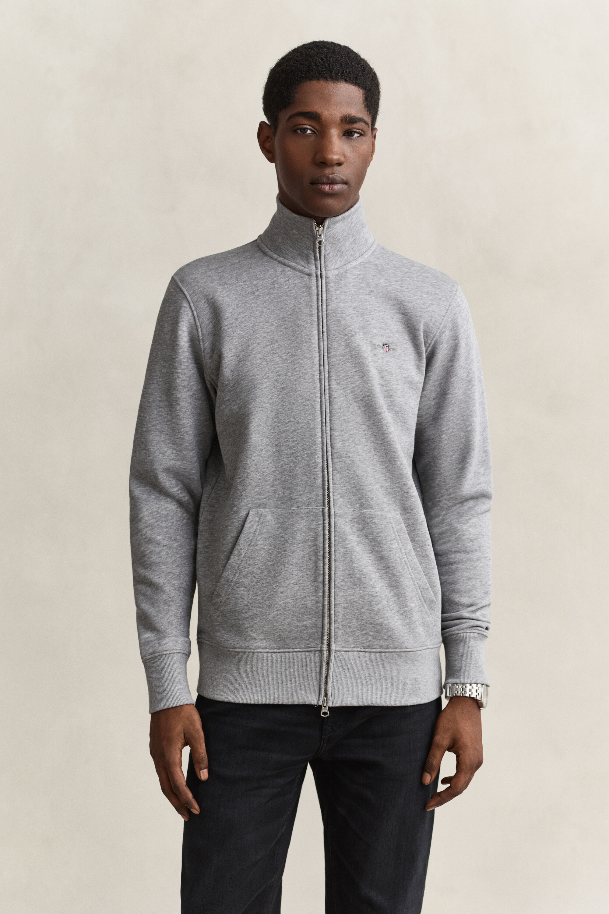 Shield sweatshirt med lynlås