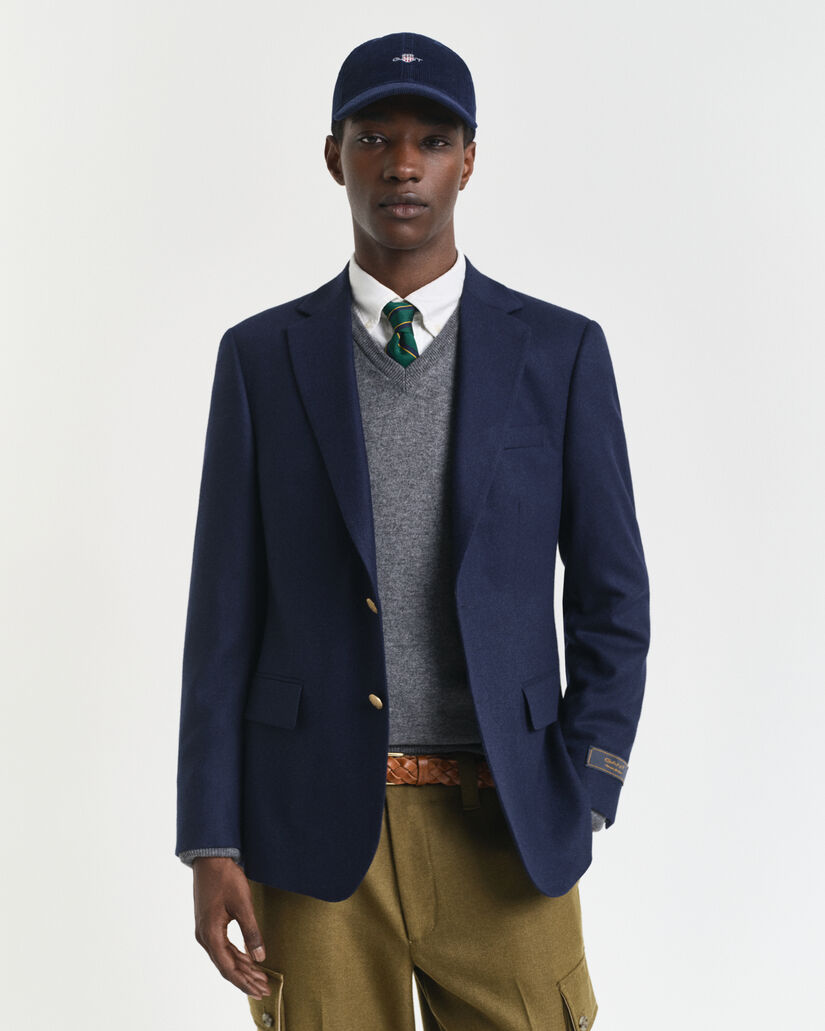 Slim fit Club Blazer i uldflannel