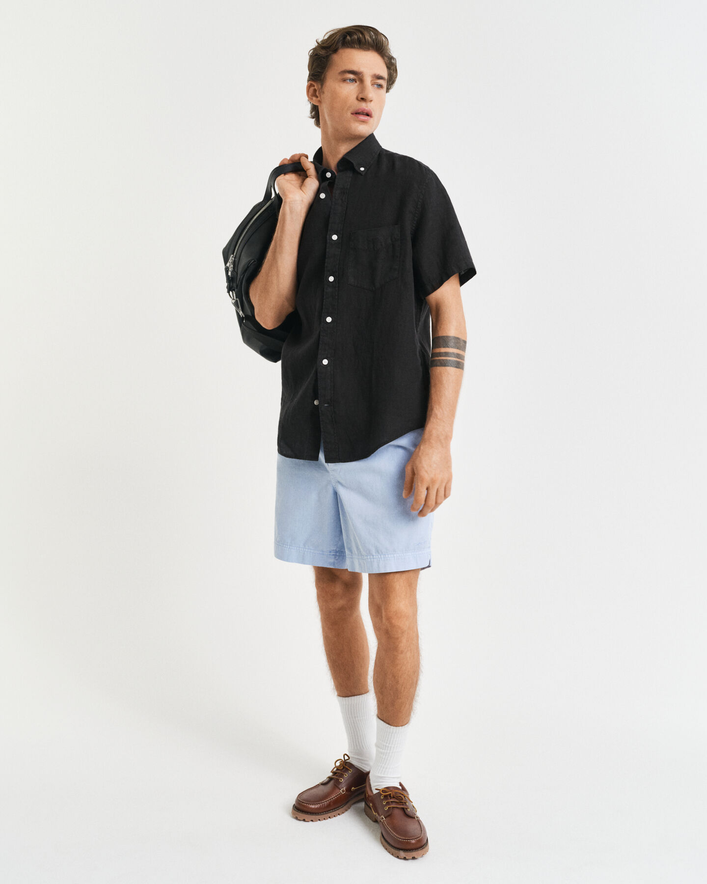 Regular fit Sunfaded shorts med løbesnor