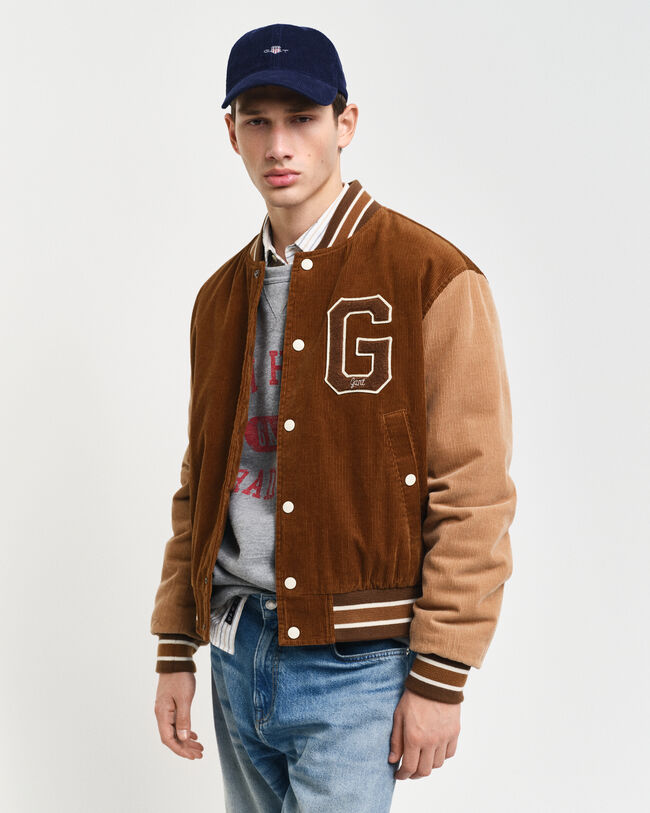 Varsity Jacket i jernbanefløjl