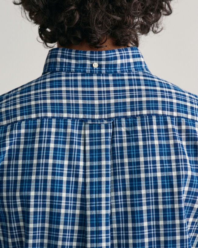 Regular fit indigo madras skjorte