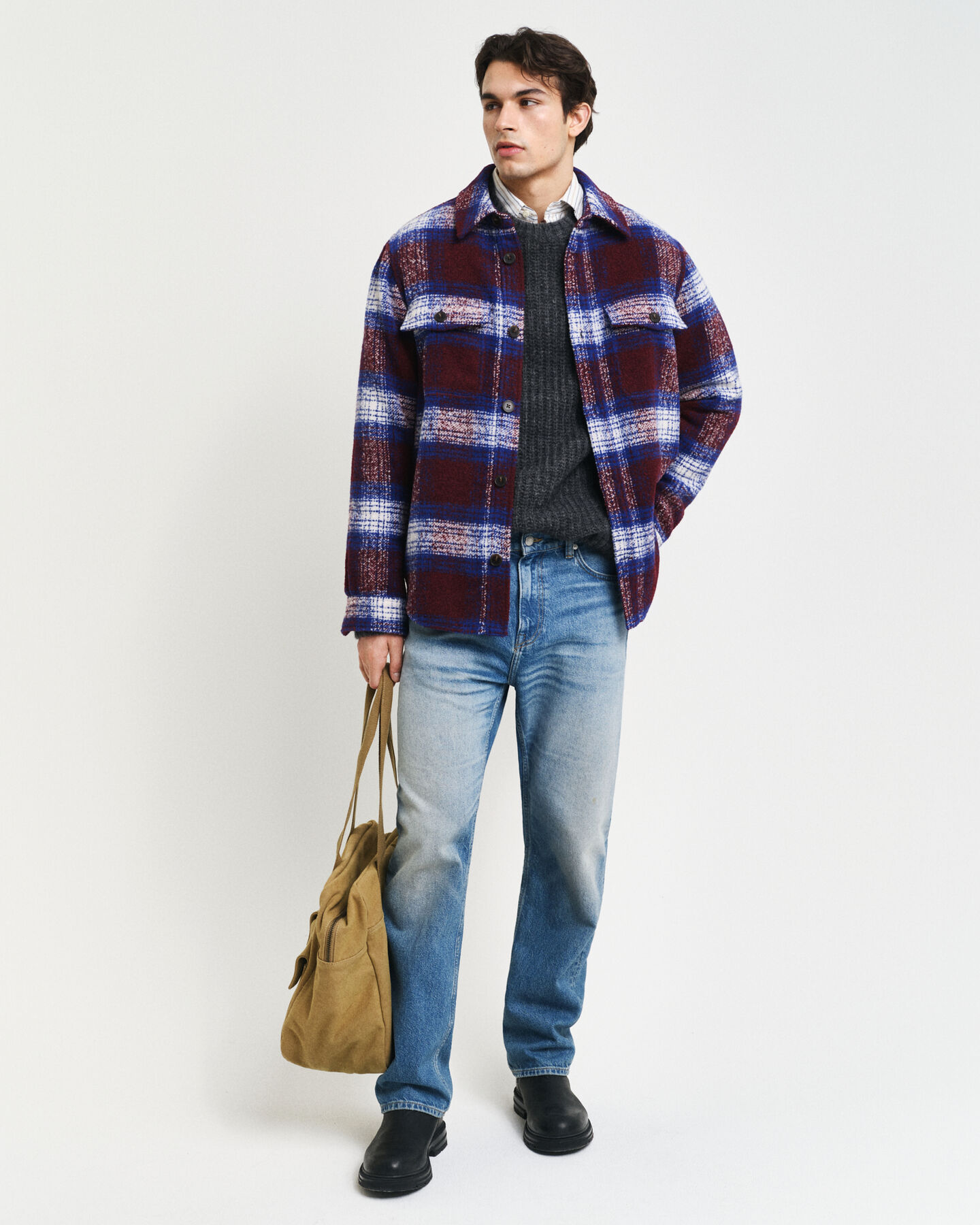 Ternet overskjorte af uldblanding