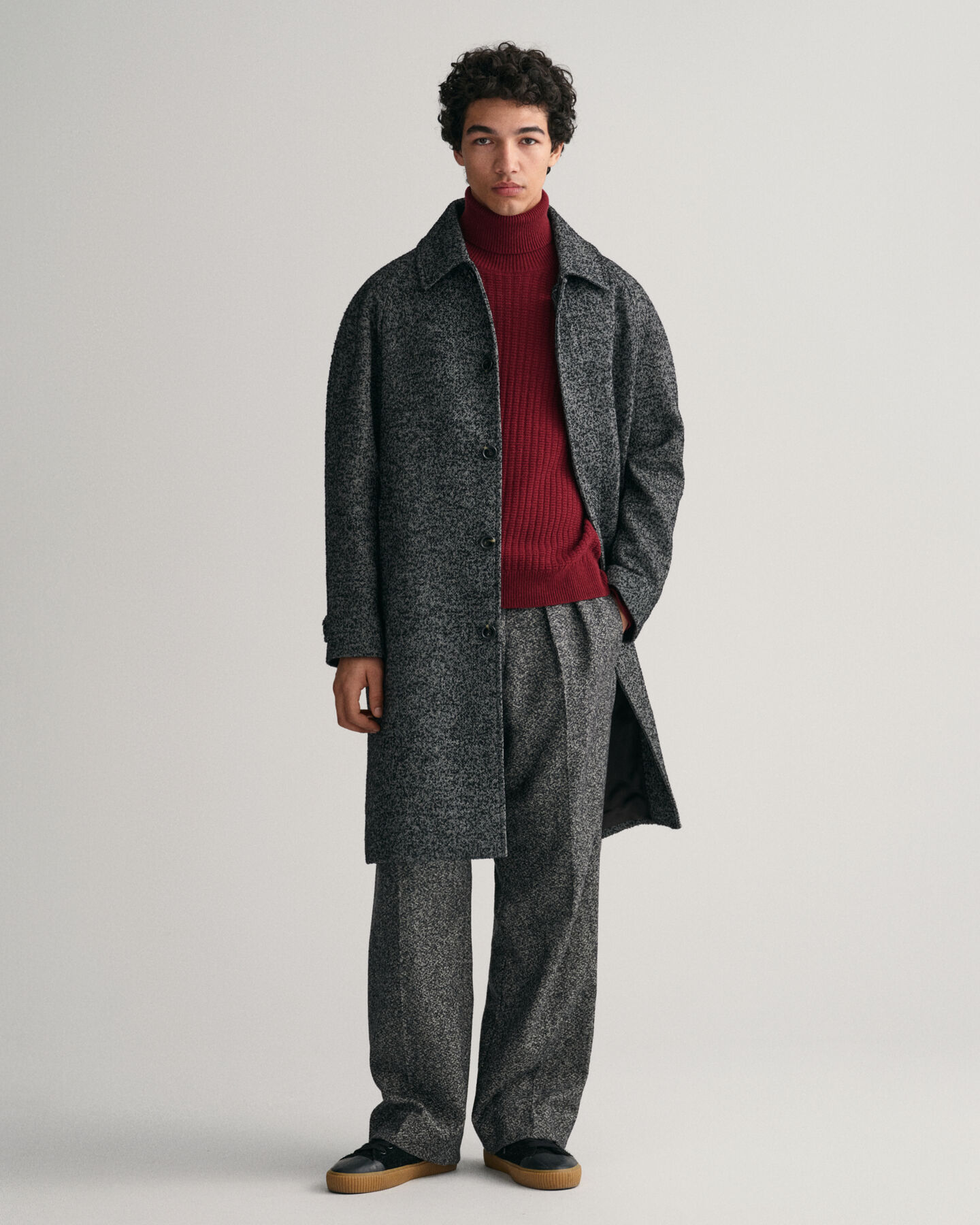 Tekstureret sweater med rullekrave