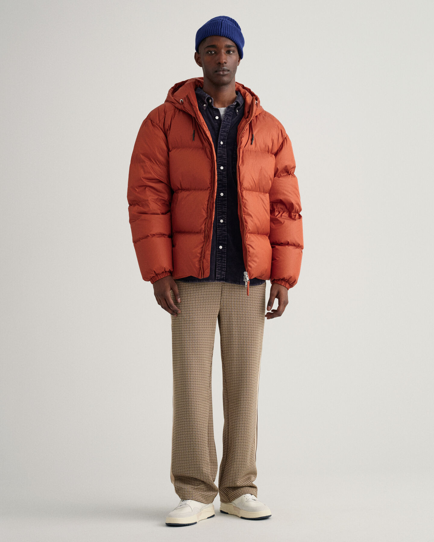 Relaxed fit tung vasket skjorte af jernbanefl&oslash;jl