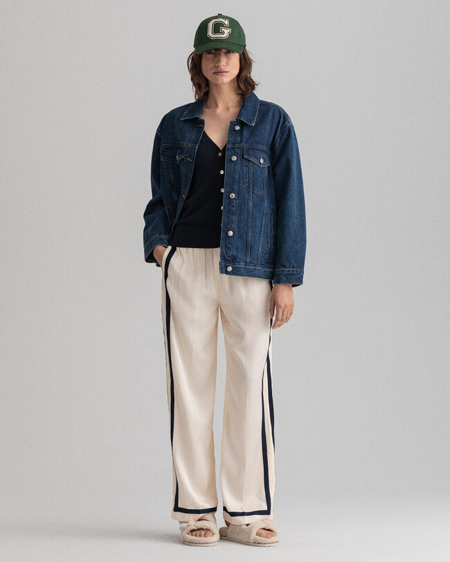 Cardigan i let bomuld med V-hals