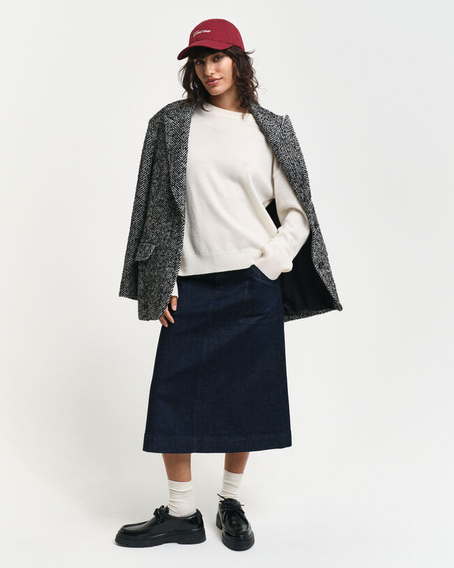 Crewneck sweater i ekstra fin lammeuld