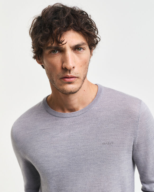 Crewneck sweater af ekstra fin merinould