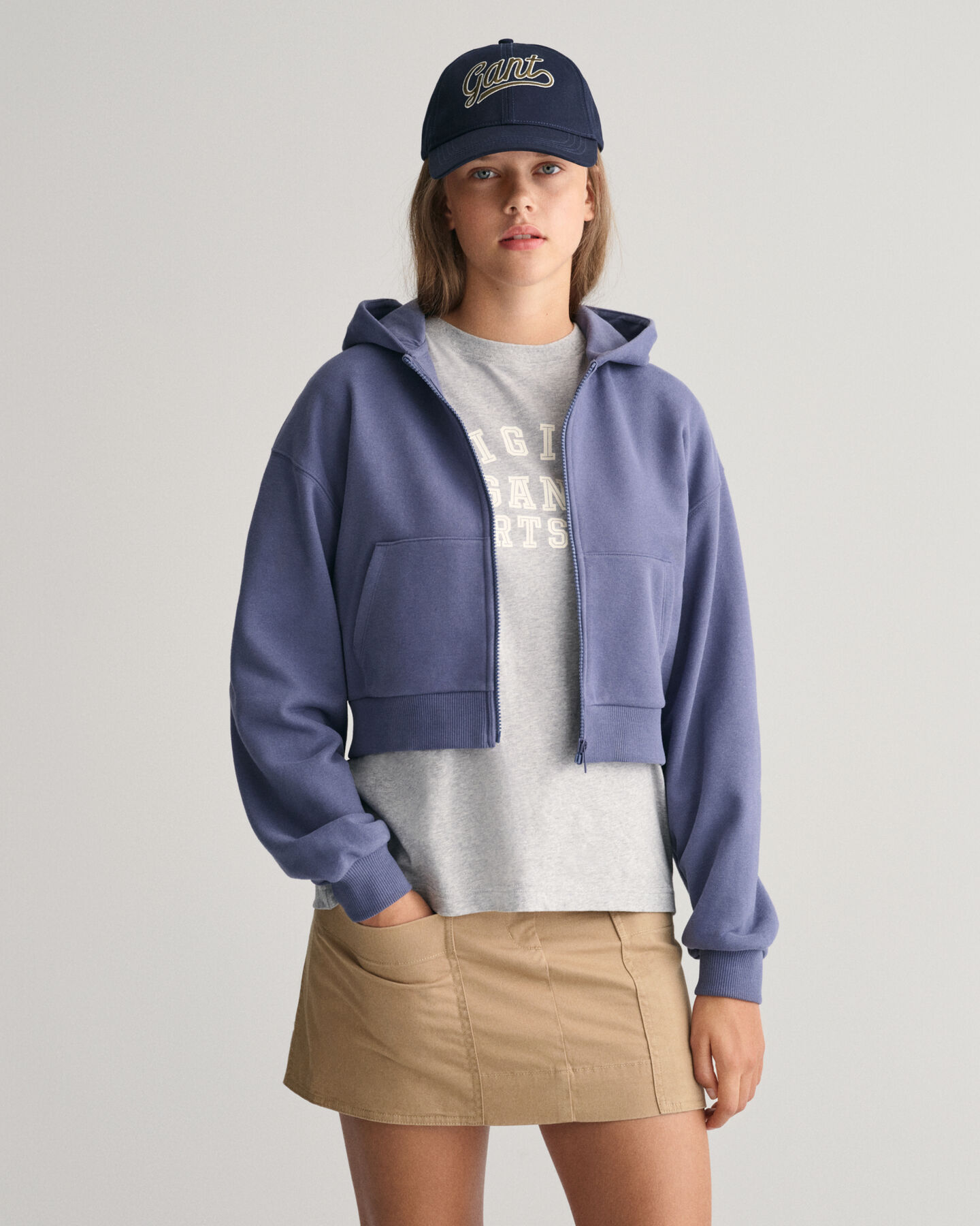 Teen Girls Script Graphic kort h&aelig;ttetr&oslash;je med lynl&aring;s