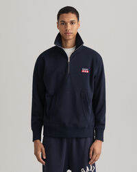 Retro Flag sweater med halv lynlås