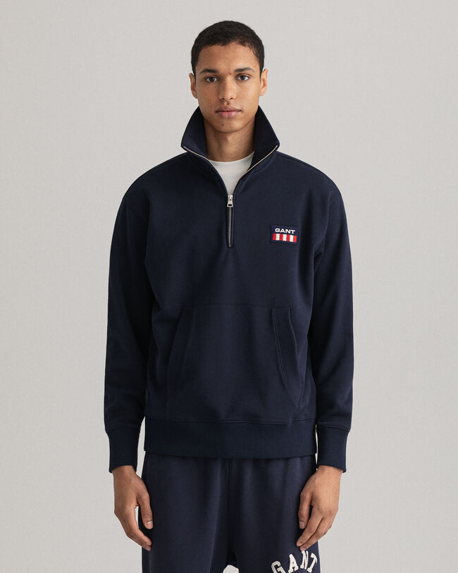 Retro Flag sweater med halv lynlås