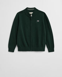 Kids Shield cardigan i bomuld med lynlås