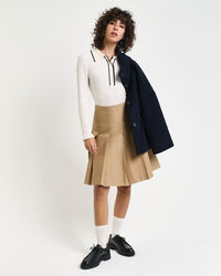 Ribstrikket langærmet poloskjorte