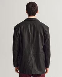 Oversized læderblazer