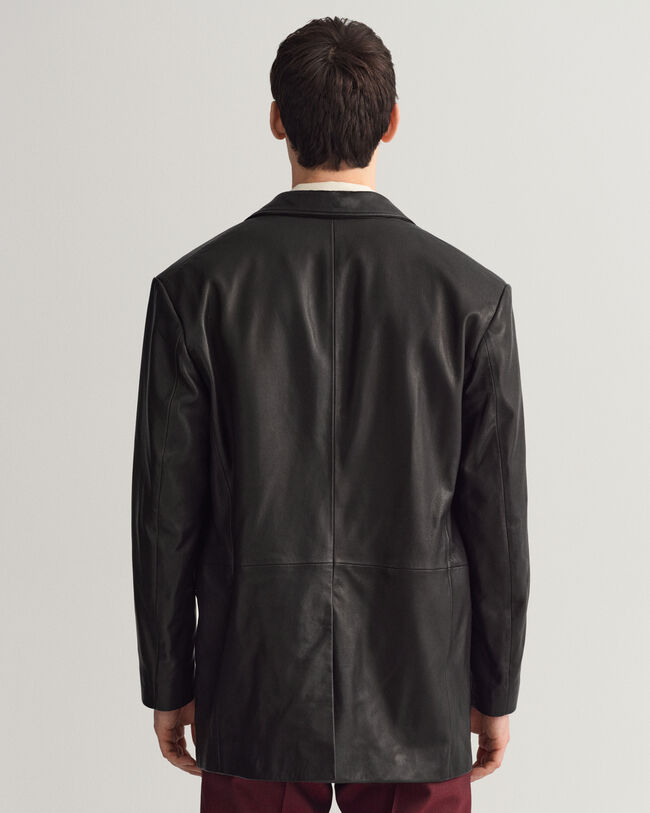 Oversized læderblazer