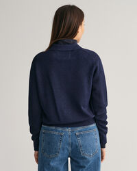 Metallisk polosweater