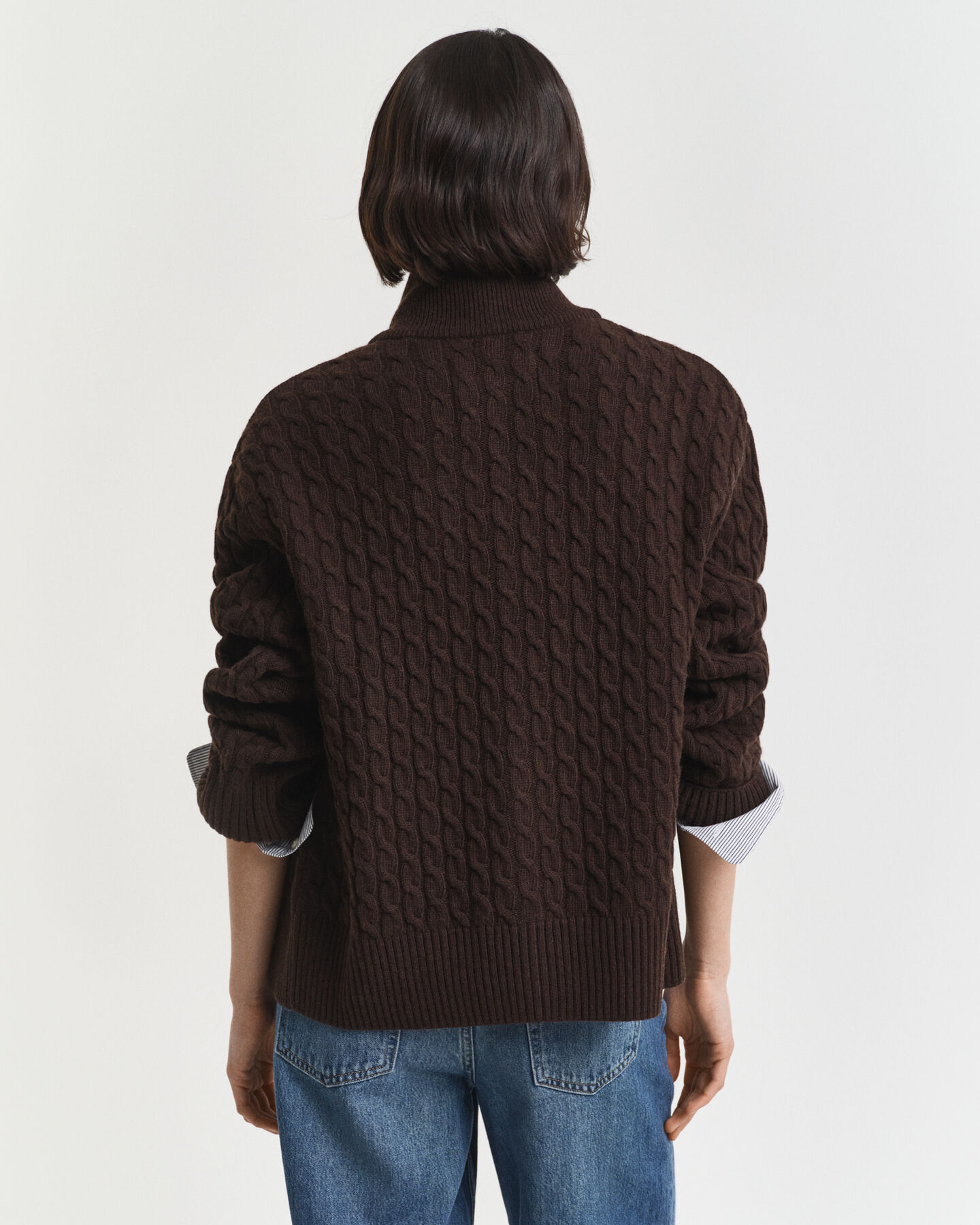 Kabelstrikket cardigan med lynlås