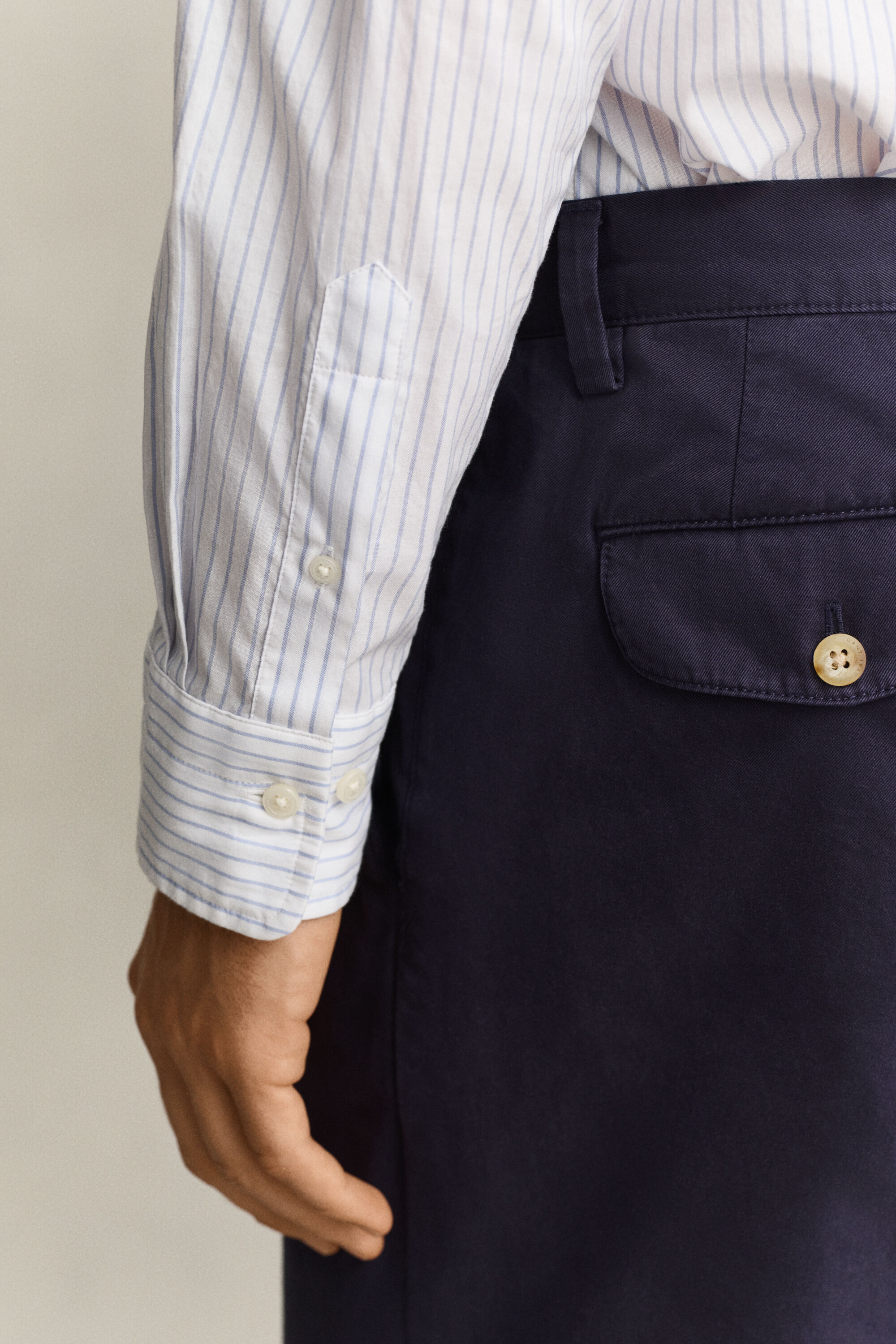 Gant x Yale stribet Oxford skjorte