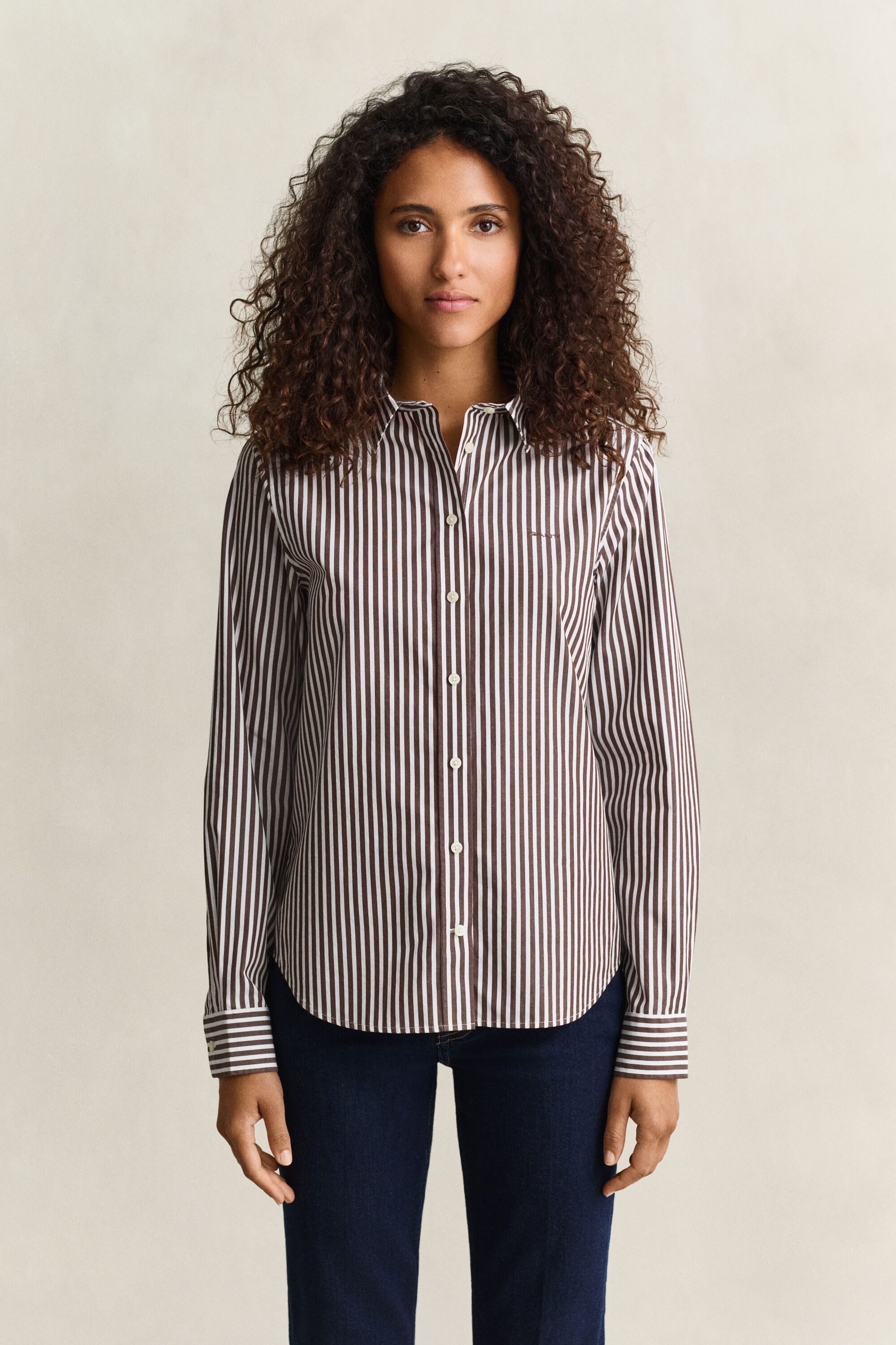 Classic Regular poplin skjorte med striber