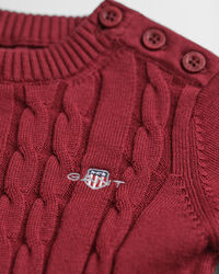 Baby Girls kjole i bomuld med kabelstrik