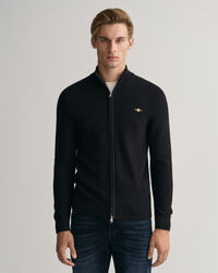 Tekstureret cardigan af bomuld