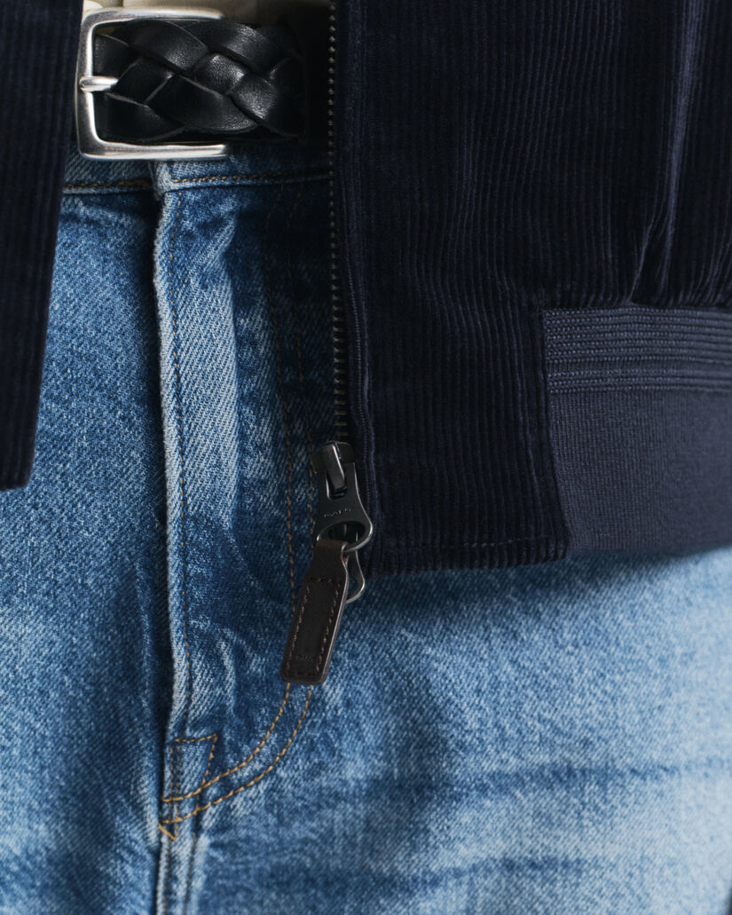 Harrington jakke i jernbanefløjl