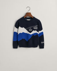 Kids Alpine jacquard crewneck sweater