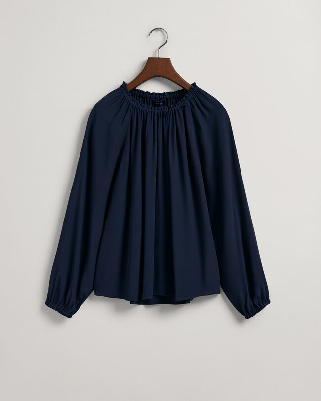 Bluse med bådudskæring