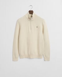 Sweater med mikrotekstur og halv lynlås