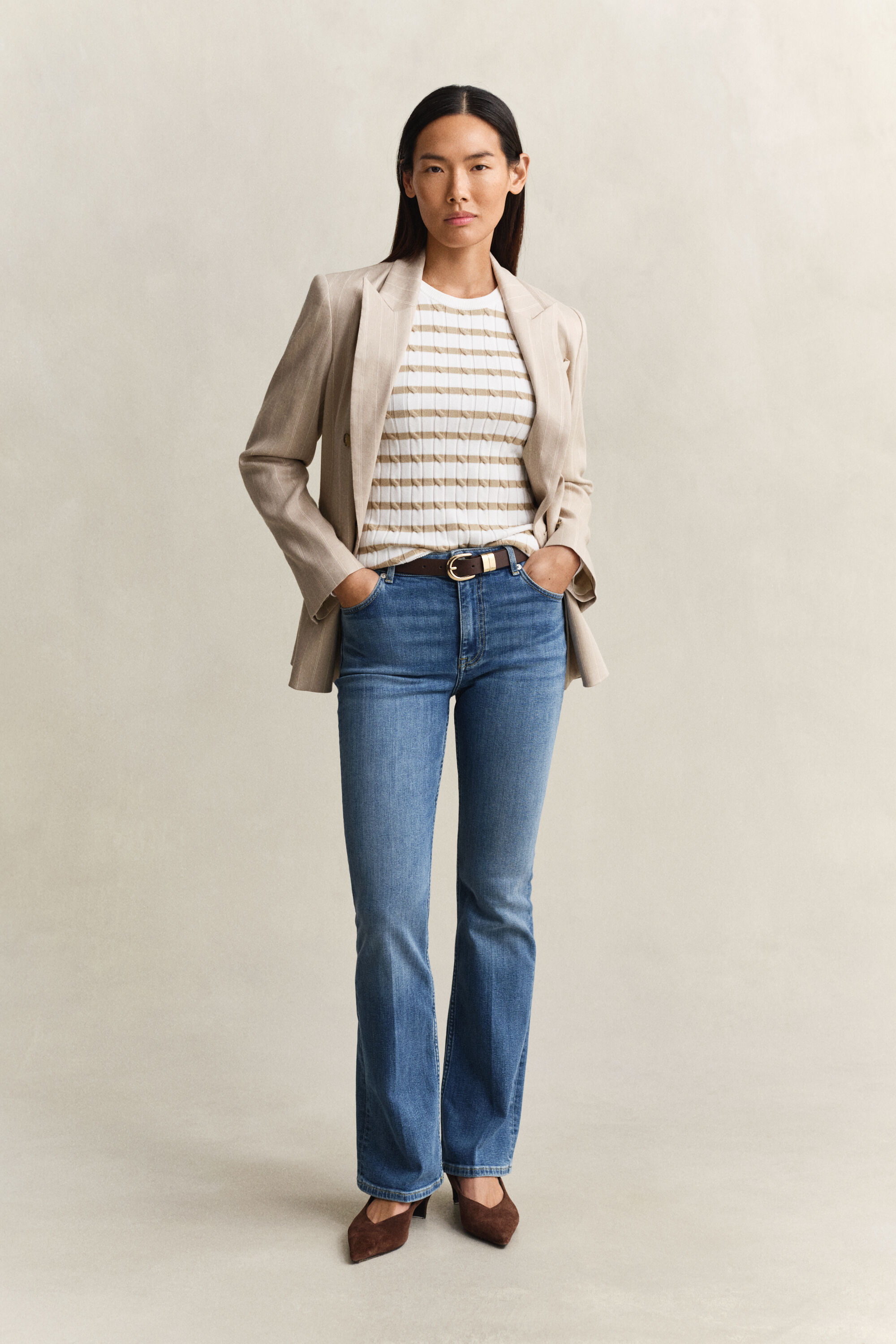 Jeans med svaj og stræk