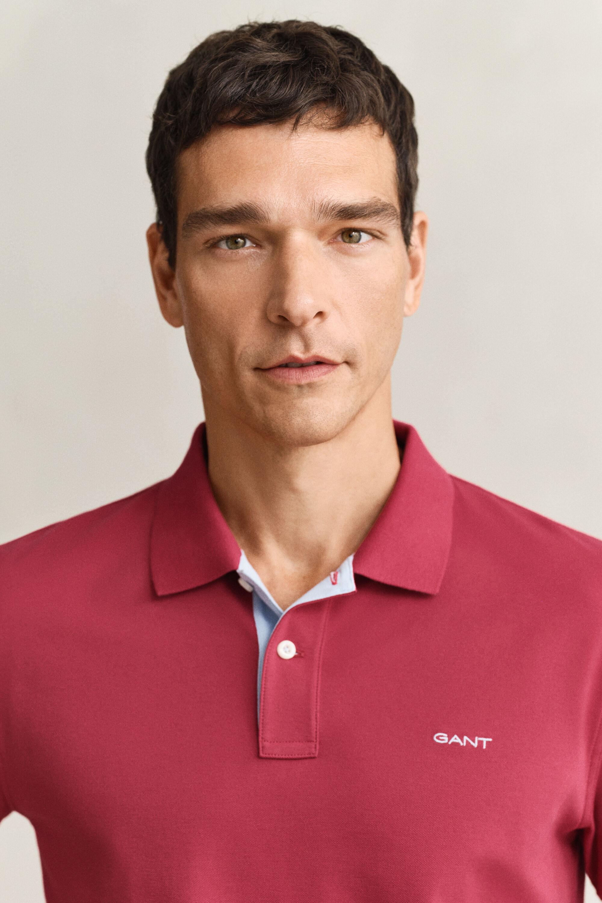 Kontrastfarvet piqué poloskjorte