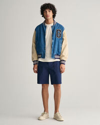 Regular fit shorts af bomuld og hør