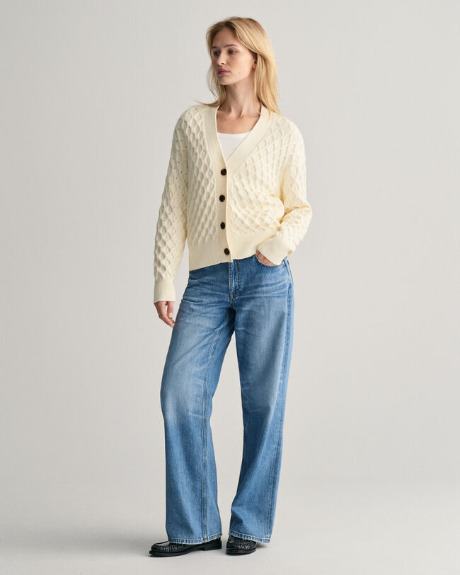 Tekstureret strikket cardigan