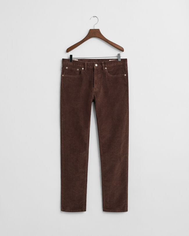 Slim fit jeans af jernbanefløjl