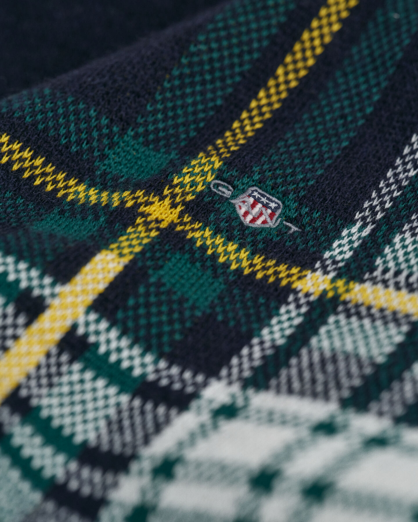 Teens strikket sweater med crewneck og tern