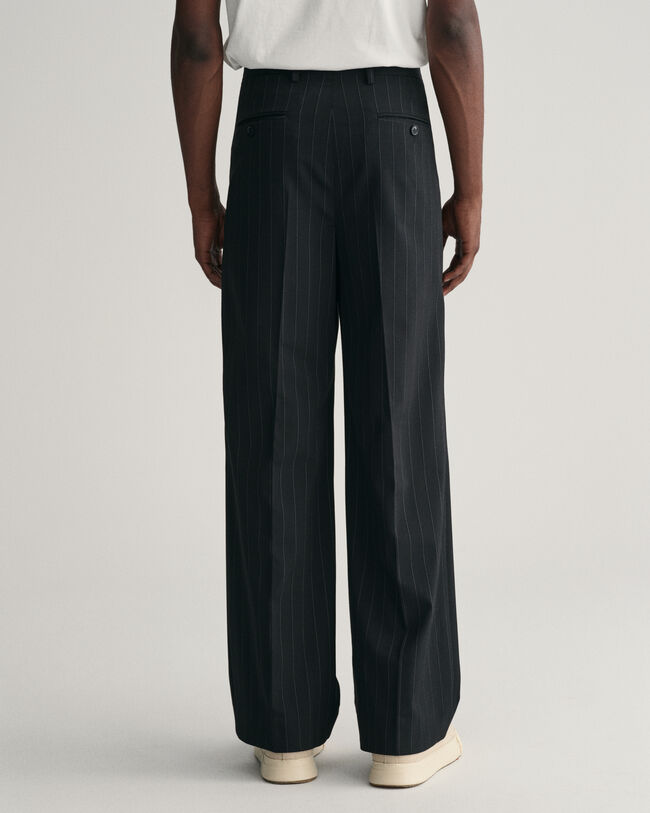 Nålestribede jakkesæt-bukser med læg