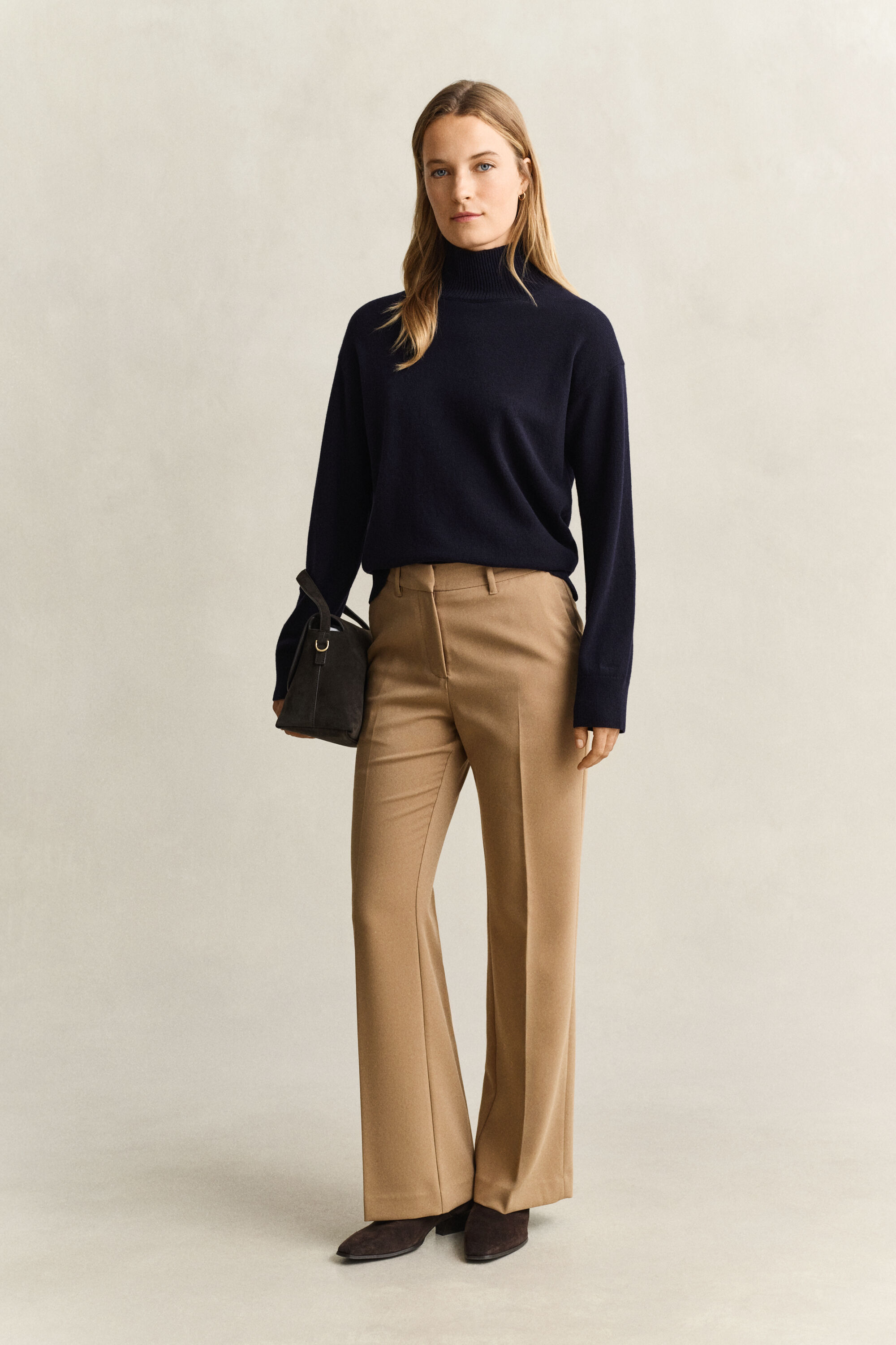 Sweater med mock-neck i luksuriøs lammeuld