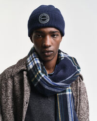 Strikket beanie af uld