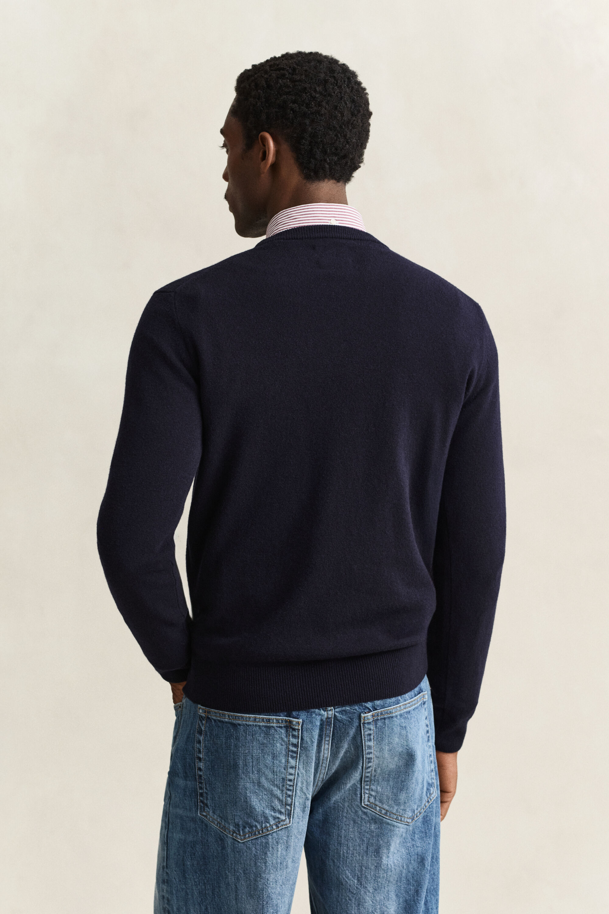 Crewneck sweater i lammeuld