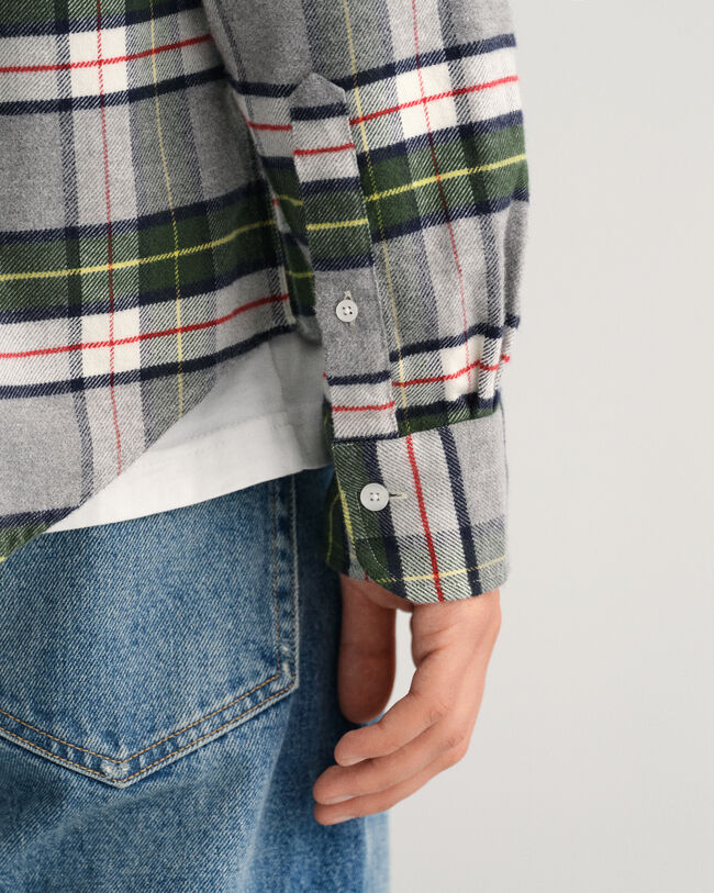 Regular fit ternet flannelskjorte