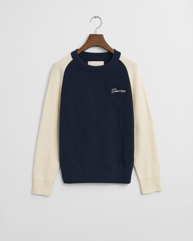 Crewneck sweater med farveblokke