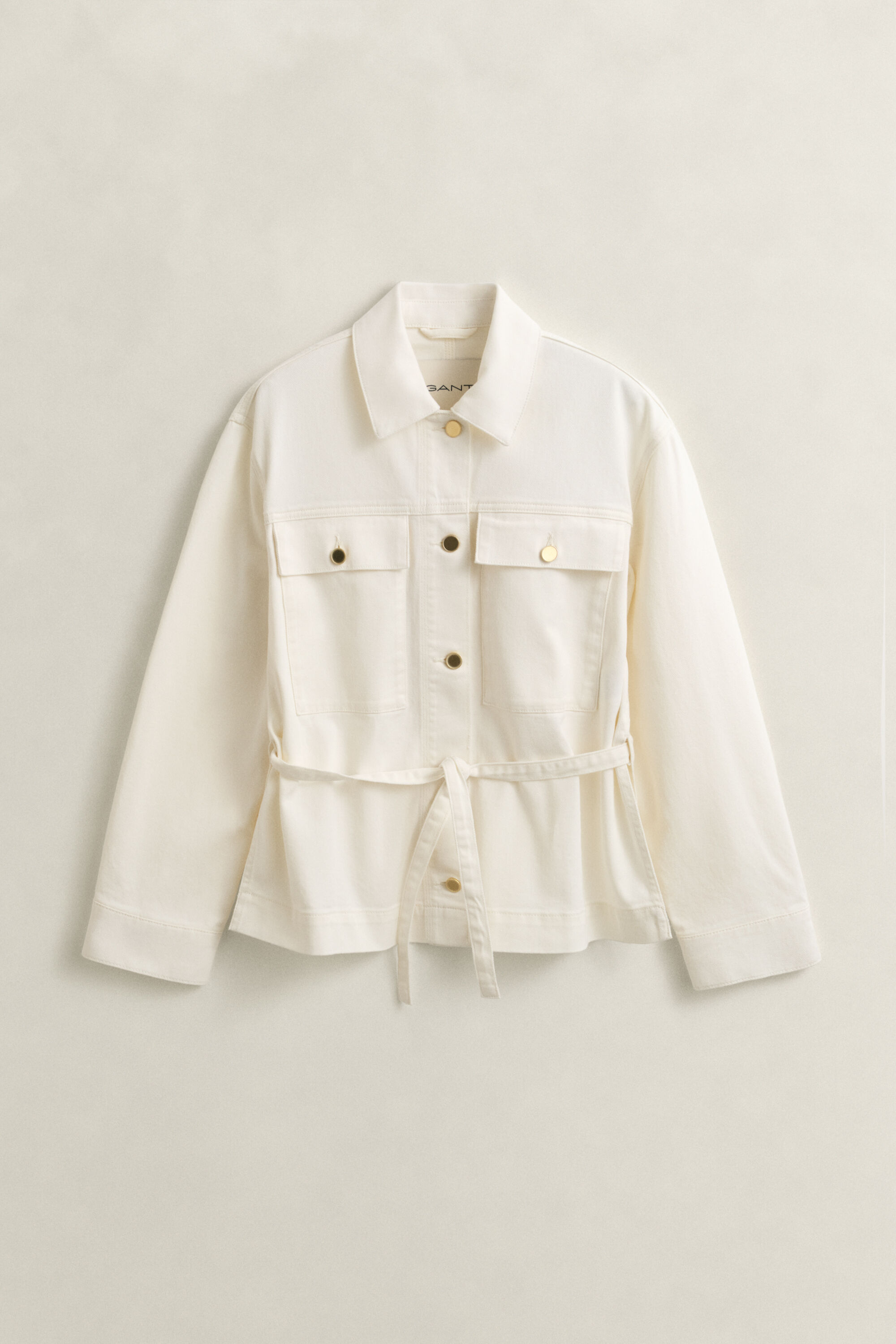 Denim-jakke med bindebånd