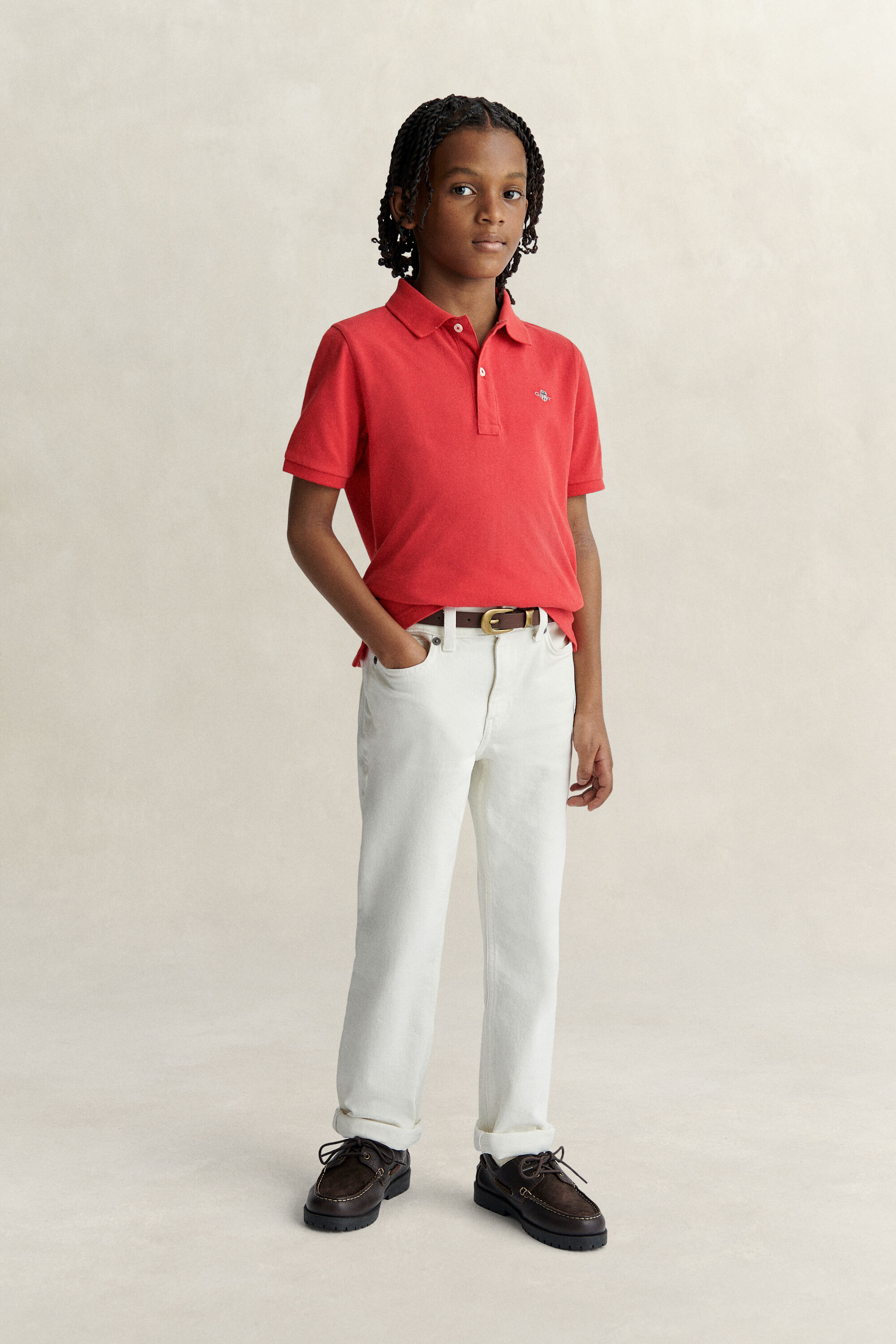 Teens Shield piqué poloskjorte