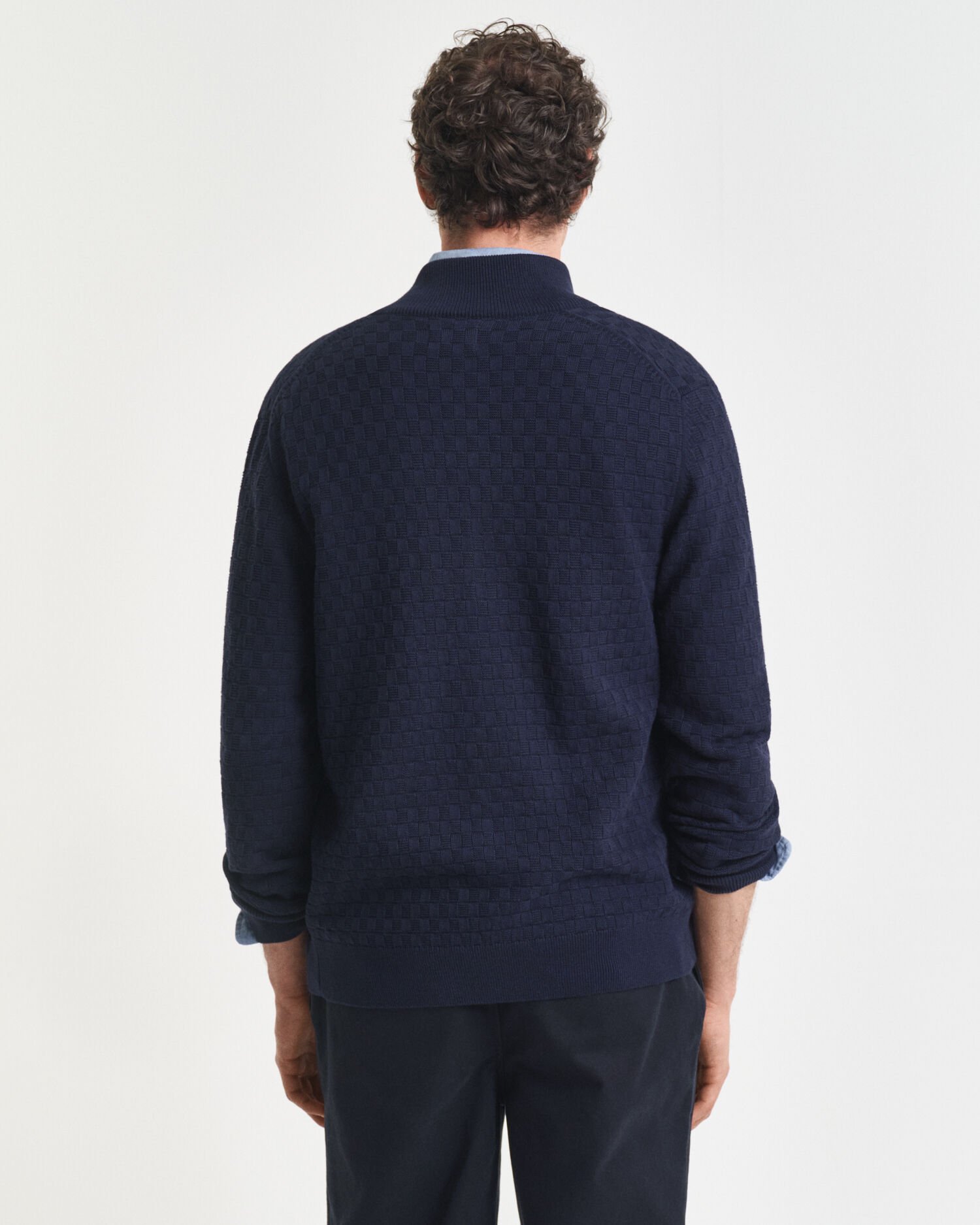 Sweater med mikrotekstur og lynlås