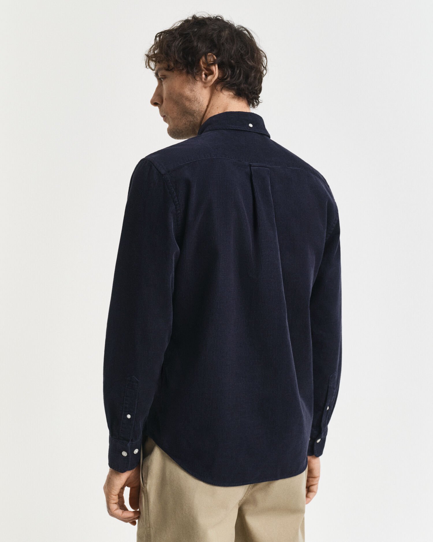 Regular fit skjorte af jernbanefløjl