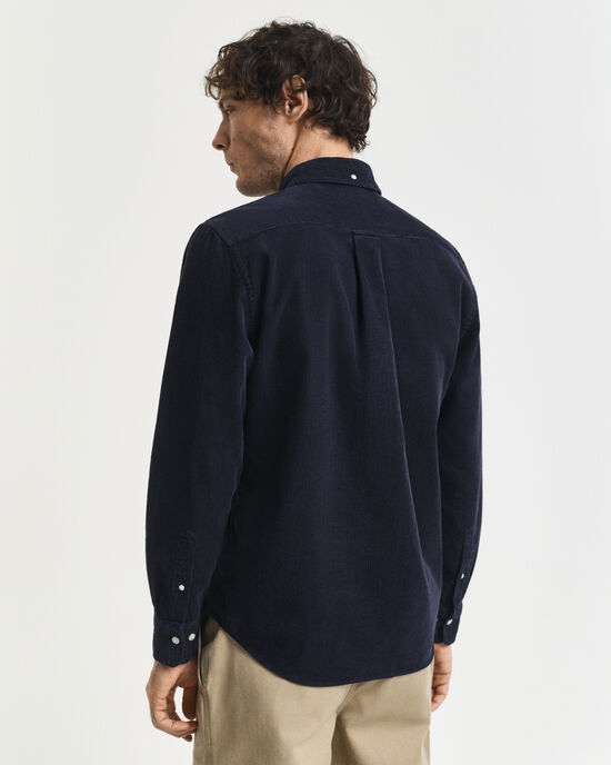 Regular fit skjorte af jernbanefløjl