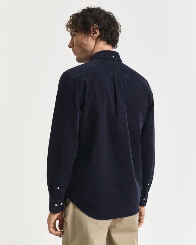 Regular fit skjorte af jernbanefløjl