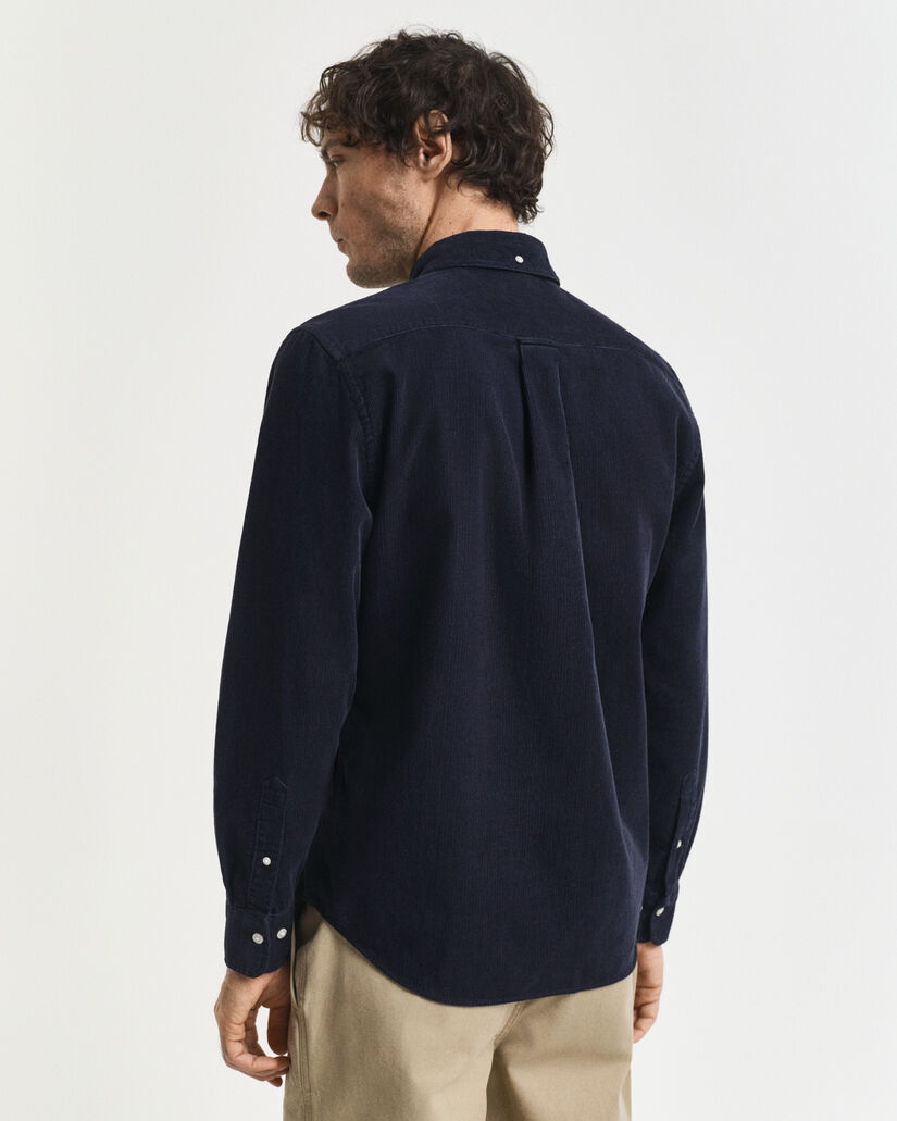 Regular fit skjorte af jernbanefløjl