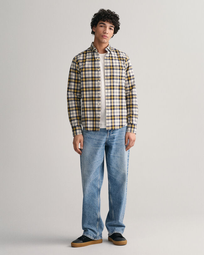 Regular fit ternet børstet Oxford skjorte