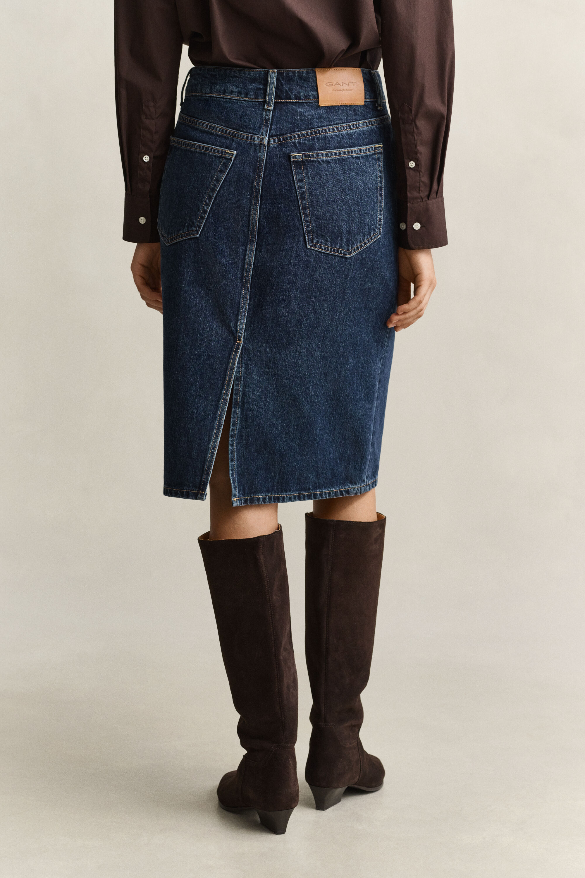 Denim-nederdel